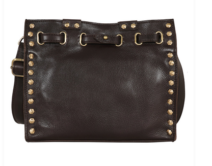 LATICO Malibu Milled Leather Studded Crossbody Bag in Black
