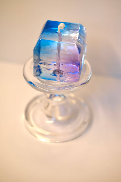 Hand-Made Jelly Candle |  Colored Ice Cube | Blue & Purple