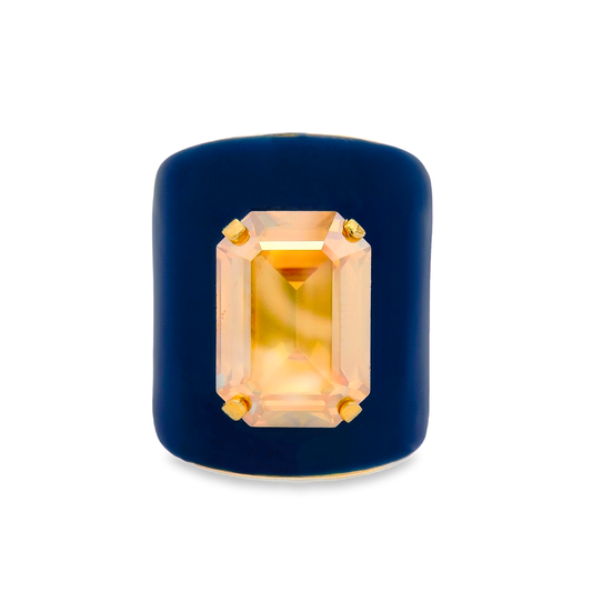Mini Roddy Ring in Enamel Midnight Express: Navy