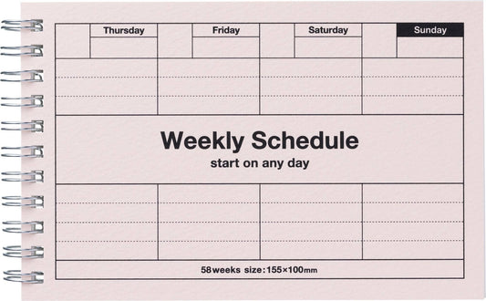 Dayfree Weekly Schedule: Light Pink