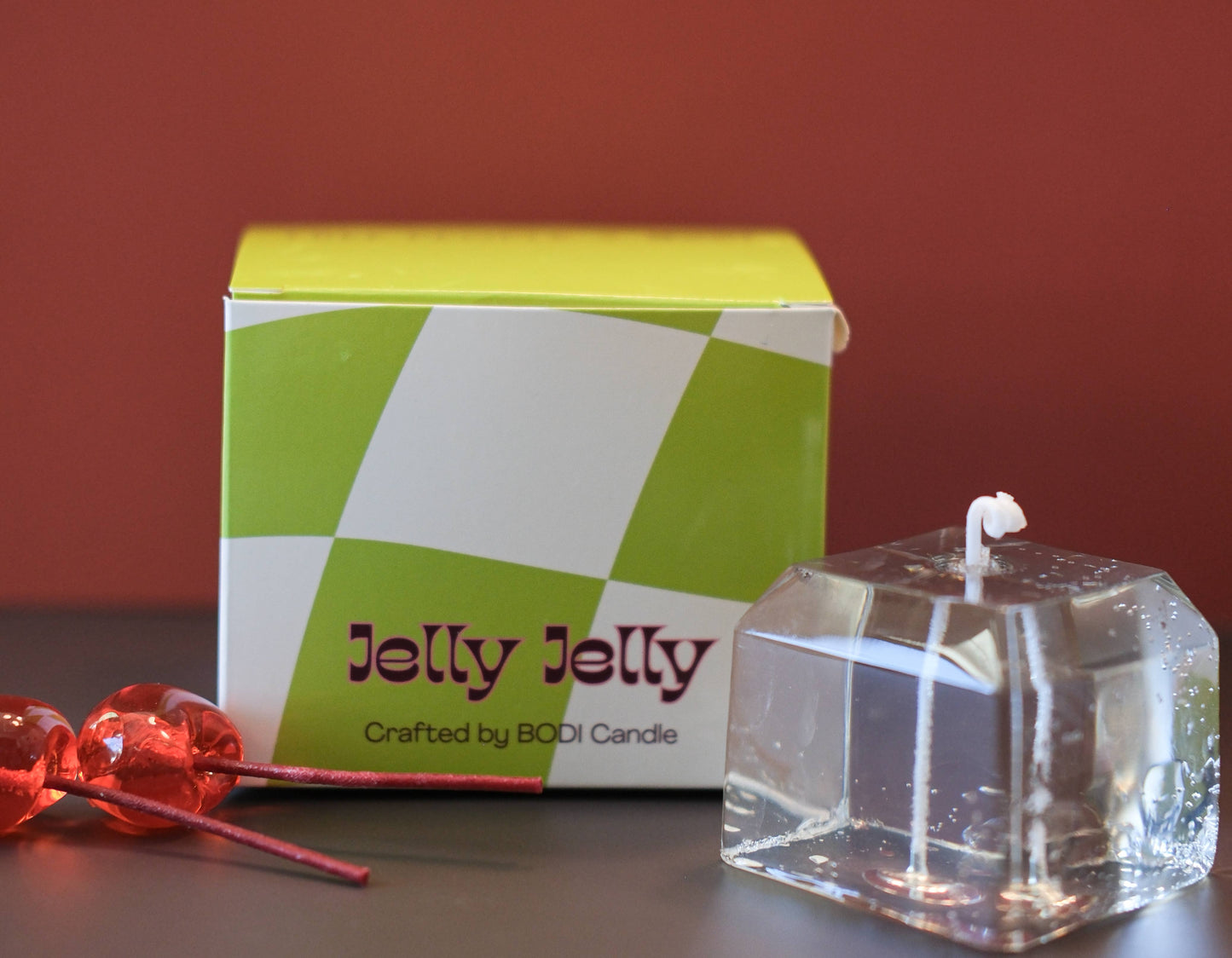 Hand-Made Jelly Candle |  Ice Cube | Clear