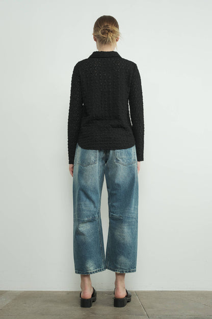 Denim Barrel Jeans in Grey Wash