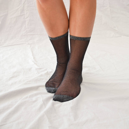 Shimmering Black Socks