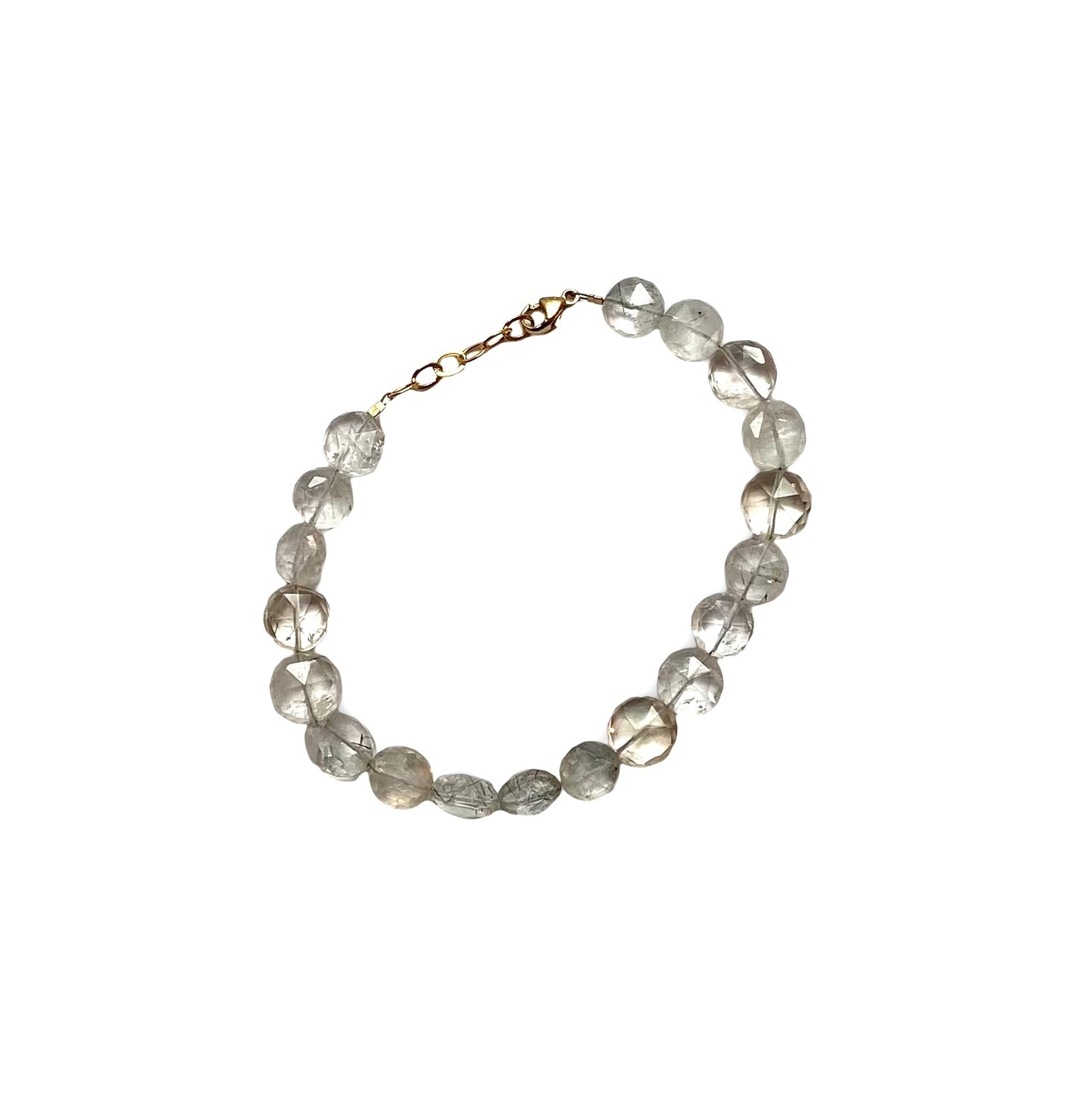 Bracelet: Gemstone Beads: Tourmilated Quartz