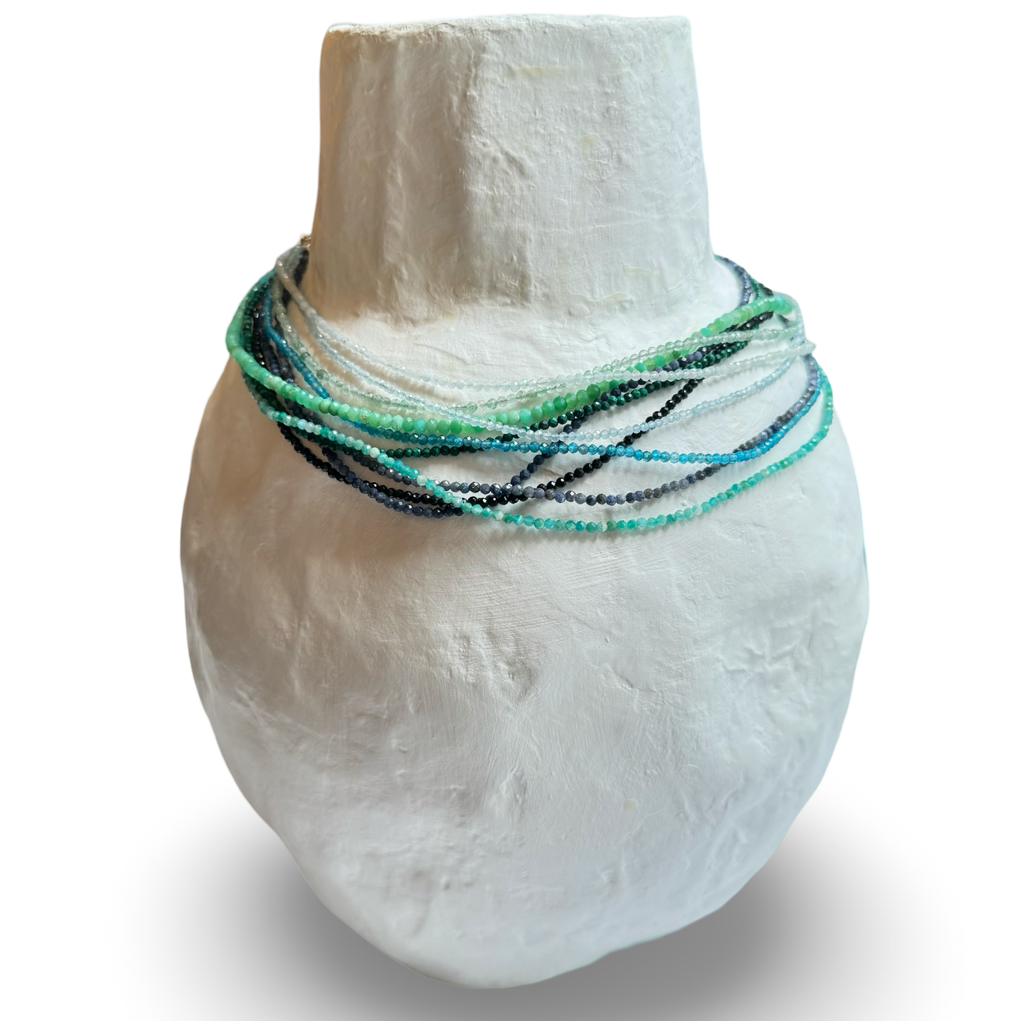Necklace: Choker: Chrysoprase