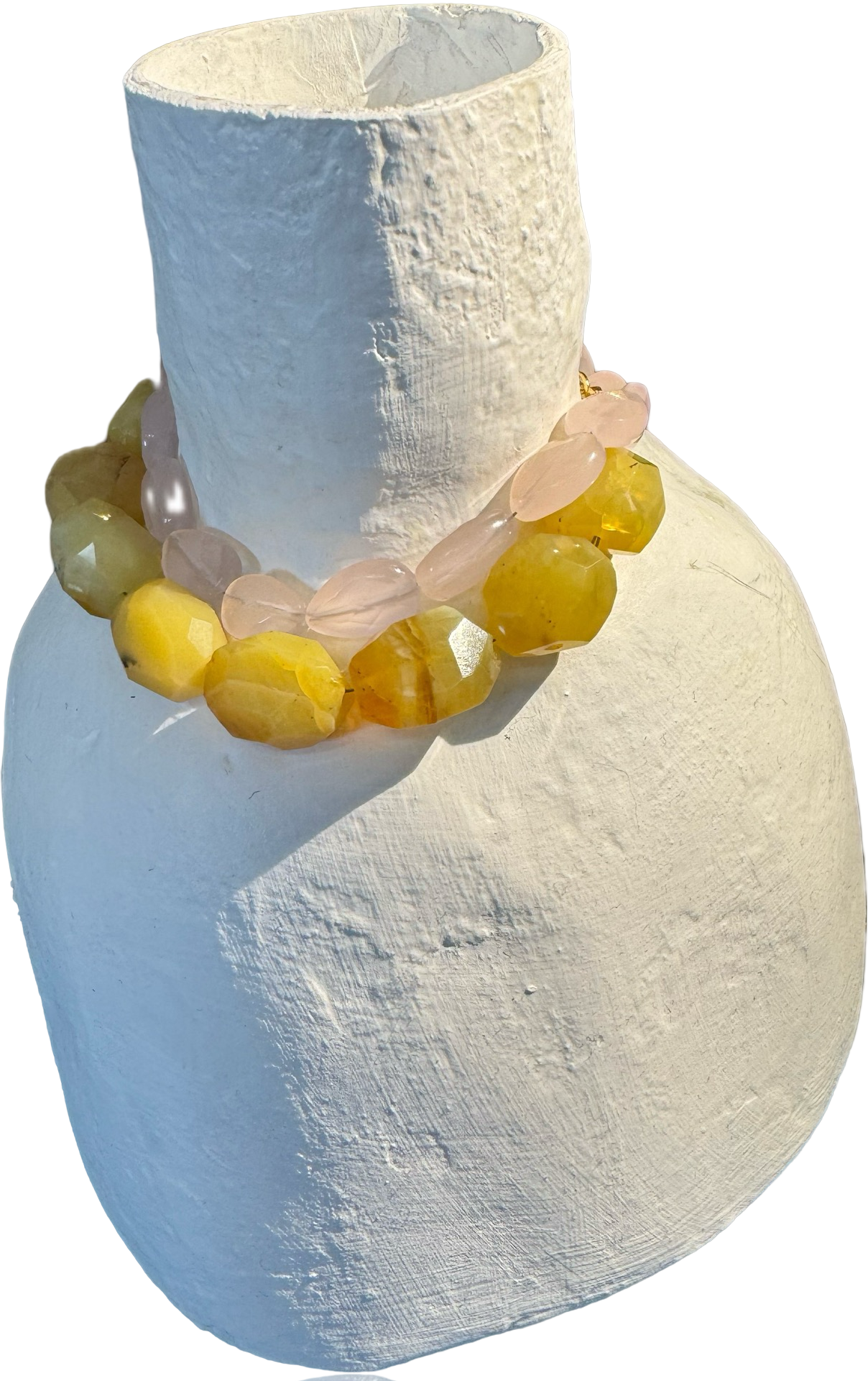 Bracelet: Gemstone Beads: Pink Faceted Teardrops