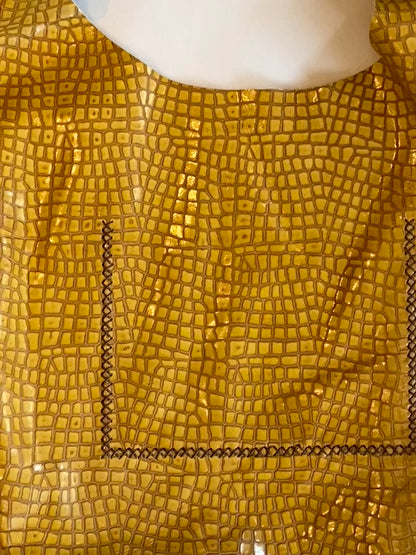 Volta Atelier Mustard and Taupe Two Toned Pink Shoulder Tote