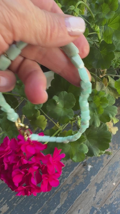 Necklace: Amazonite Nugget Necklace with Chunky Brass