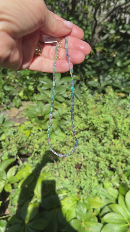 Necklace: Green Opals